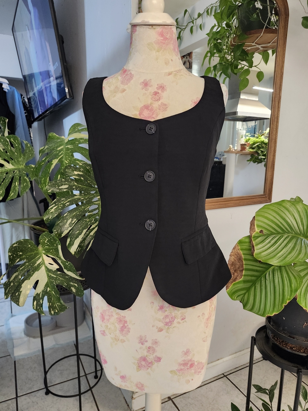 a new day Black Tailored Button-Front Vest - Picture 2 of 9